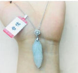 Burmese Ajadeite Corn Pendant Necklace 925 Sterling Silver Jade Chain