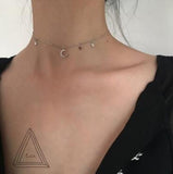 925 Silver Crystal Star Necklaces Pendant for Women