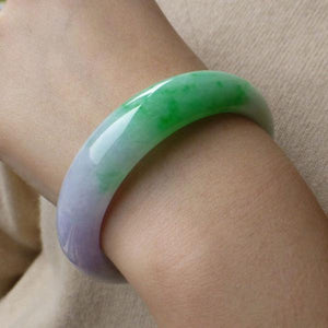 Natural Burmese Jade Purple Two-Color Bracelet Princess Jewelry