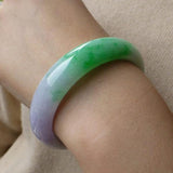 Natural Burmese Jade Purple Two-Color Bracelet Princess Jewelry