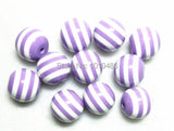 Chunky Striped Resin Round Beads for DIY Jewelry