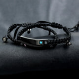 USPS Engraving Braided Bracelets for Couples Women Men