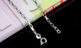 925 Sterling Silver Box Chain Necklace Set No Fade Gift