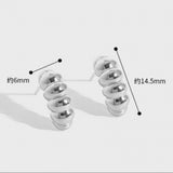 LouLeur 925 Silver Earrings 18K Croissant Studs Women Jewelry