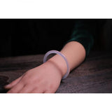 Zheru Natural Agate Chalcedony Thin Bracelet 54-64mm Light Purple