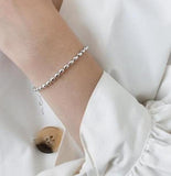 SHANICE S925 Silver Bracelet Geometric Oval Beads Jewelry Punk Gift