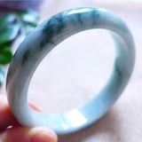 Zheru Jewelry Natural Burmese Light Flower Jade Bracelet 54mm-64mm