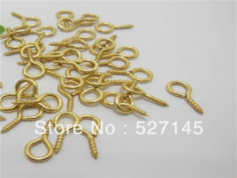 1000Pcs Golden Plated Screw Eye Bails 12x6mm