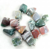 Natural Stone Tiger Eye Crystal Pendant for Jewelry Making 50Pcs