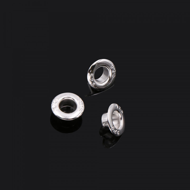 500PCs Copper European Beads Eyelets Grommets 10x4mm Silver Plated