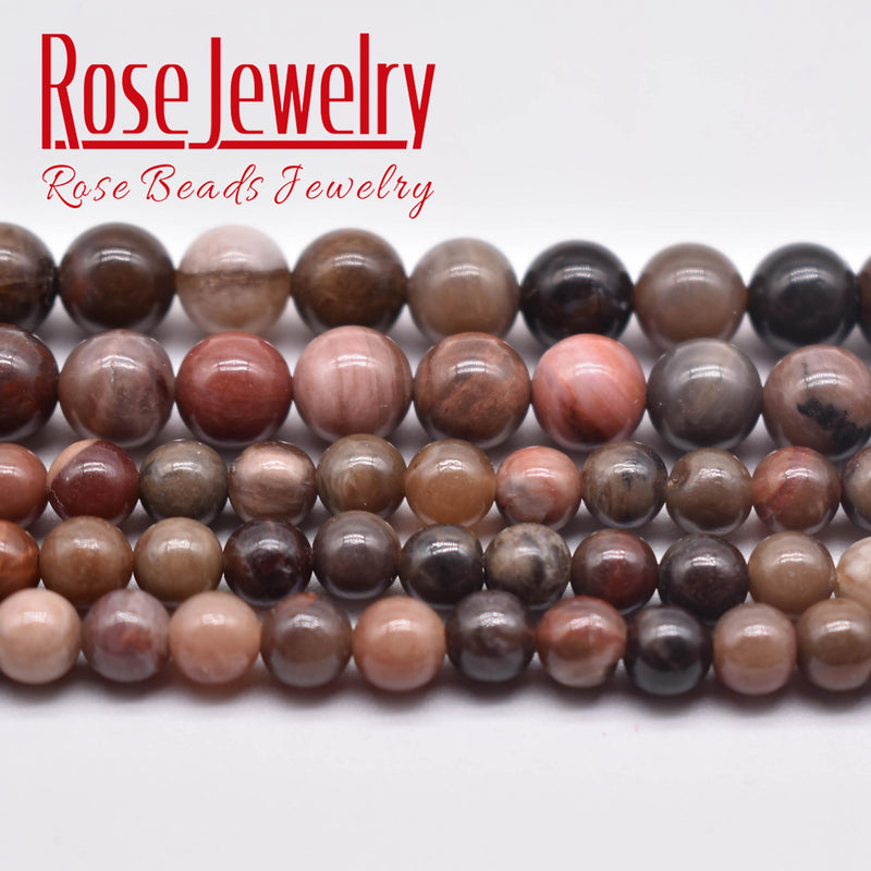 Natural Petrified Wood Stone Beads 15'' Strand 6/8/10/12 mm DIY Jewelry Making
