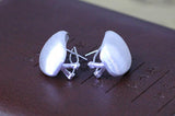 Sterling Silver Brushed Ear Clips Jewelry 925