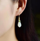 Jade Flower Earring Pendant Set - Elegant Jewelry Set