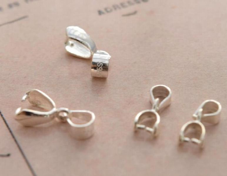 10pcs Sterling Silver Pendant Bail for Jewelry Making