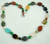 Natural Stone Oval Beads Pendant for Necklace Jewelry Making