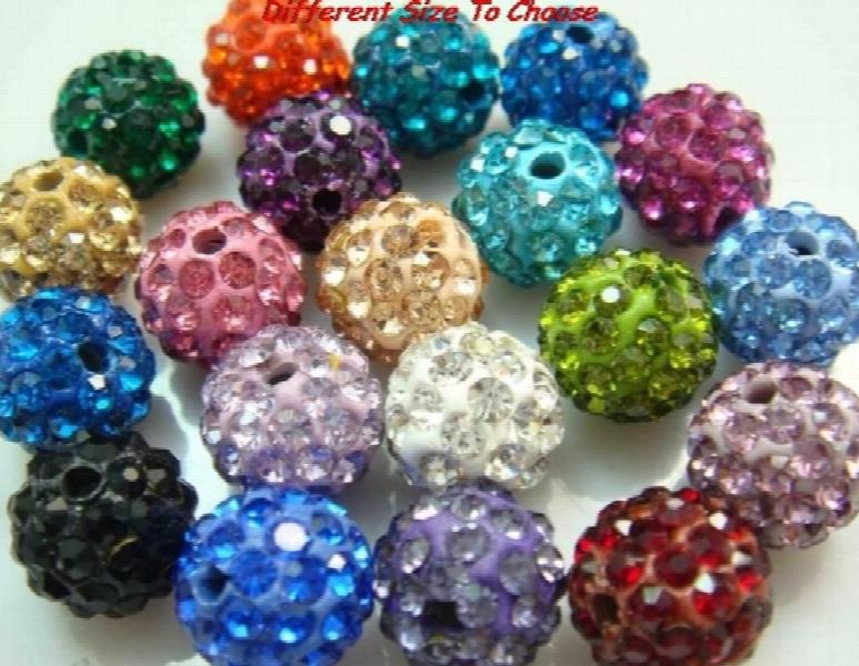 100pcs Mixed Loose Disco Beads Bracelet Crystal Ball 10mm 8mm 6mm 12mm 14mm