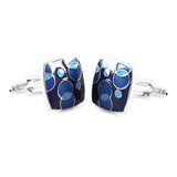 Navy Bubbles Square Cufflinks