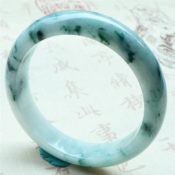 Zheru Jewelry Natural Light Flower Burmese Jadeite Bracelet