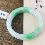 Zheru Jadeite Bracelet Natural Green 54-62mm Female Jade Gift with Certificate