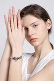 925 Silver Snowflake Zircon Chain Bracelet Bangle for Women
