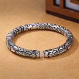 Chinese Dragon Head Silver Bracelet for Men & Women