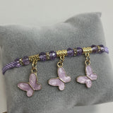 12 Pcs Pearlescent Butterfly Charm Bracelet Lucky Adjustable Bracelets