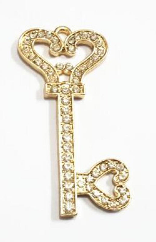 10pcs/lot Key Rhinestone Pendants 55x30mm