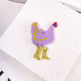 Chic Chicken Heel Acrylic Earrings - Animal Charms Hook Jewelry