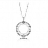 925 Silver Pan Necklace Signature Spinning Hearts Clasp Necklace