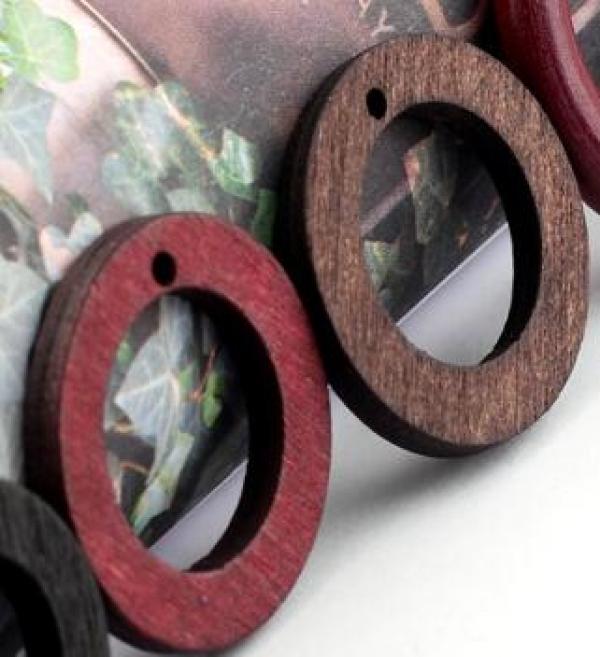 Colorful Cartoon Geometric Wood Bead Diy Jewelry Pendant