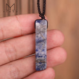 Yammy Natural Stone Slice Pendant Necklace for Women