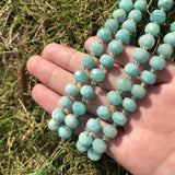 Faceted Amazonite Column Shape Loose Beads for DIY Jewelry 7.5''
