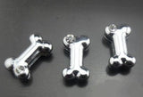 100pcs 8mm Rhinestone Dog Bone Slide Charm for Pet Collar
