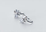 Girls' 925 Silver BOWKNOT Clip Earrings, Clear CZ, NO Pierced