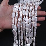 Top-Drilled Biwa Pearl Strand - Natural Freshwater Pearls