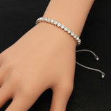 Silver Chain Bracelet with Cubic Zirconia for Women