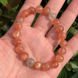 Arusha Sunstone Bracelet Round Beads Crystal Healing Stone Jewelry