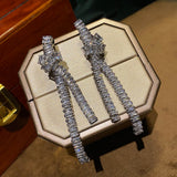 Women Butterfly Crystal Diamond Earrings Silver Needle