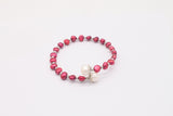Real freshwater pearl rainbow bracelet for women 6-7mm