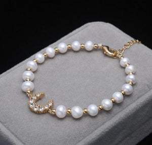 Freshwater Pearl Bracelet Crescent Hand String
