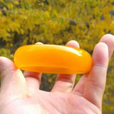 Zheru Natural Agate Chalcedony Yellow 54-64mm Princess Jewelry