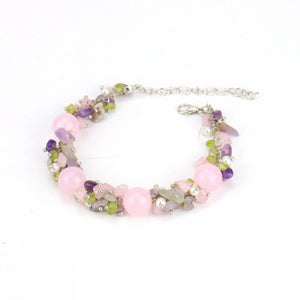 Colorful Crystal Bracelet Ladies Adjustable Hand Braided Beaded Bracelet