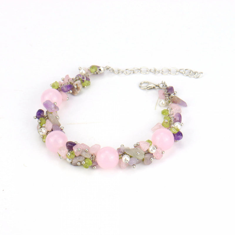 Colorful Crystal Bracelet Ladies Adjustable Hand Braided Beaded Bracelet