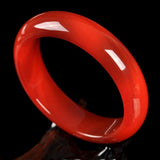 Handcarved Red Agate Bangle Bracelet with Certificate
