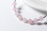 6.5mm Rose Quartz Stone Bangle Cuff Bracelet