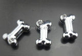 100pcs 8mm Rhinestone Dog Bone Slide Charm