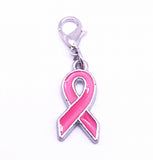 100pcs Pink Ribbon Charms for DIY Jewelry Making
