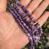 Natural Charoite Chips Oval Shape Beads DIY Bracelet Earring Crystal Quartz
