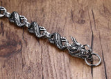 Mens Stainless Steel Biker Dragon Link Chain Bracelet 8.5'' Vintage