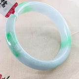 Zheru Jewelry Natural Jadeite Bracelet Double Green 54-62mm Princess Jade Gift